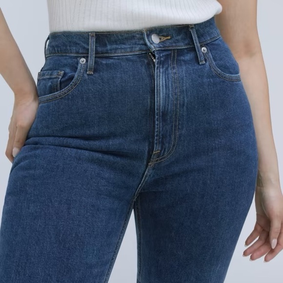 Everlane The Original Curvy Cheeky Straight Jean in Washed Midnight Size 32 Crop - Picture 3 of 15